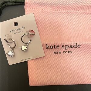 Kate Spade Silver Hoop Earrings with Cubic Zirconia